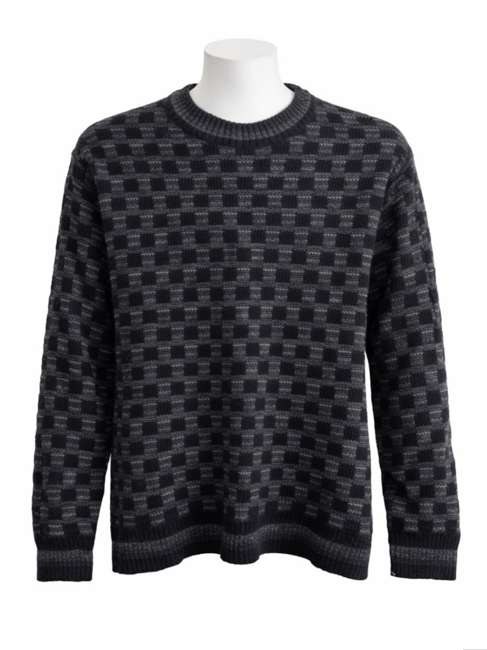 Size XXL Pronto Uomo Men’s Vintage Wool Blend Patterned Grandpa Pullover Sweater
